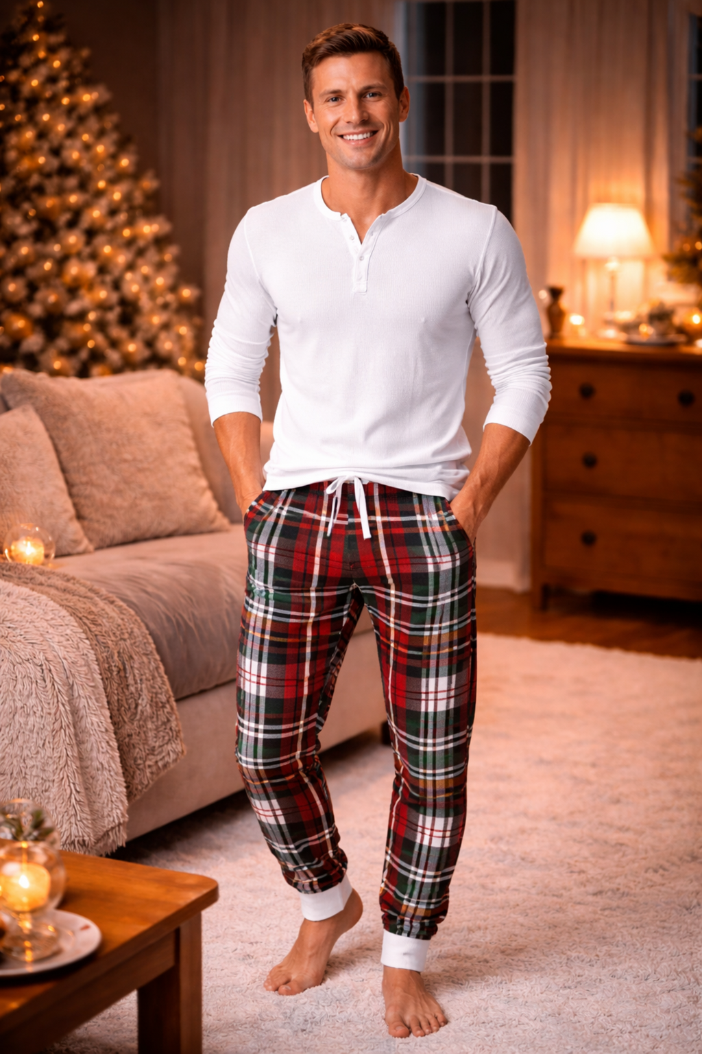 Christmas Bold Plaid Jogger Pants (Men's)