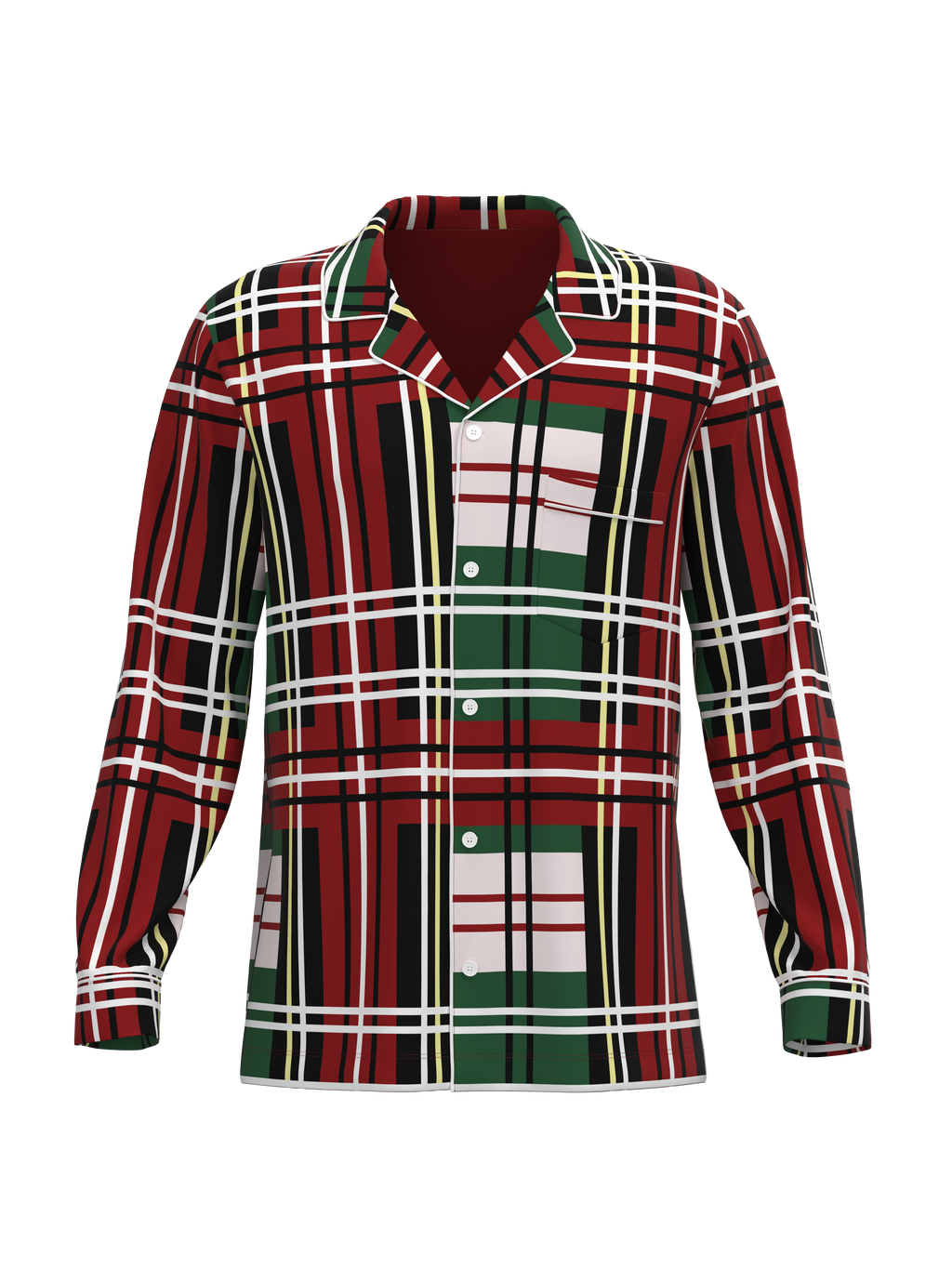 Christmas Bold Plaid Button Down Top (Unisex)