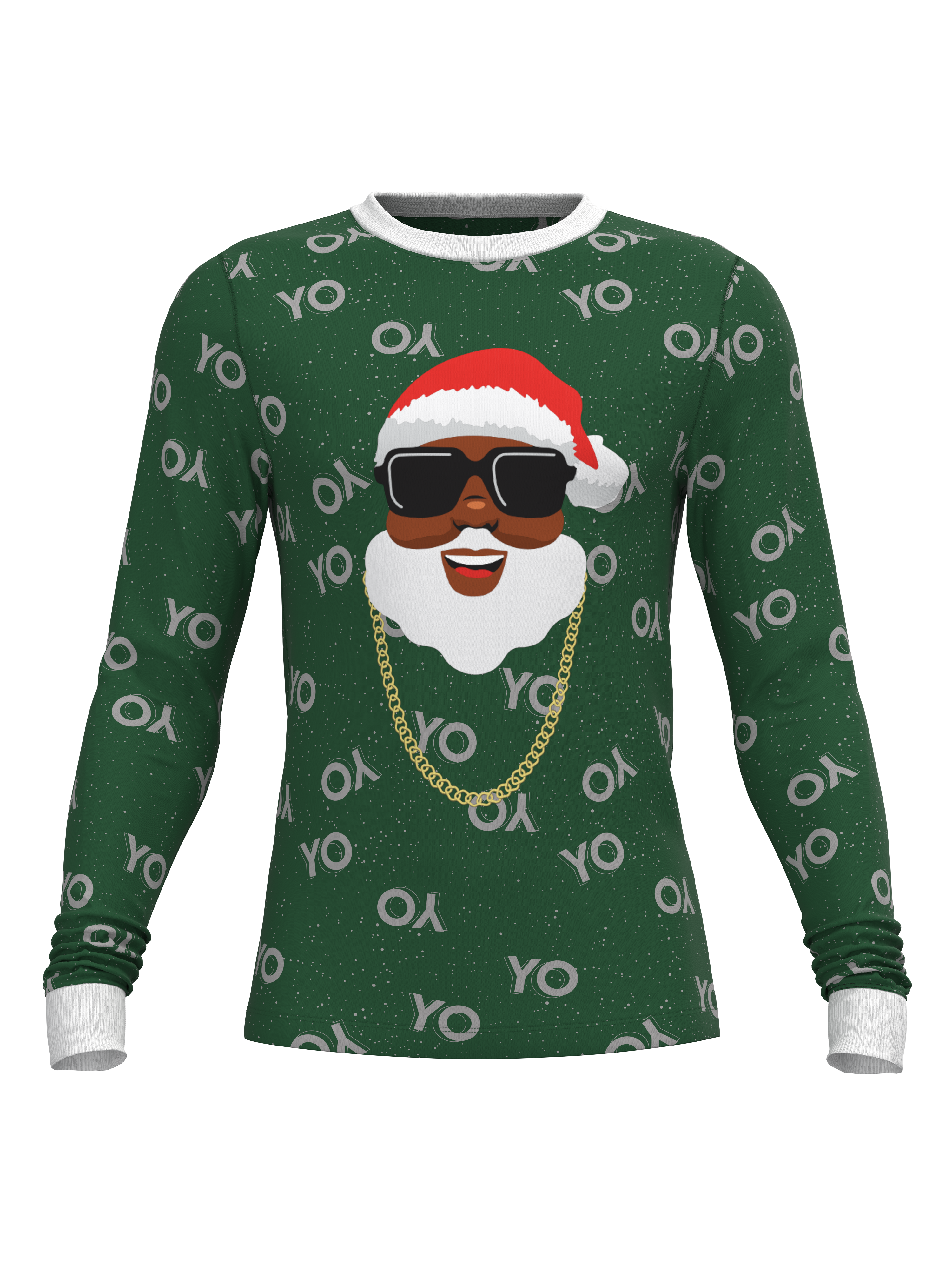 Christmas Black Santa Top (Men's)