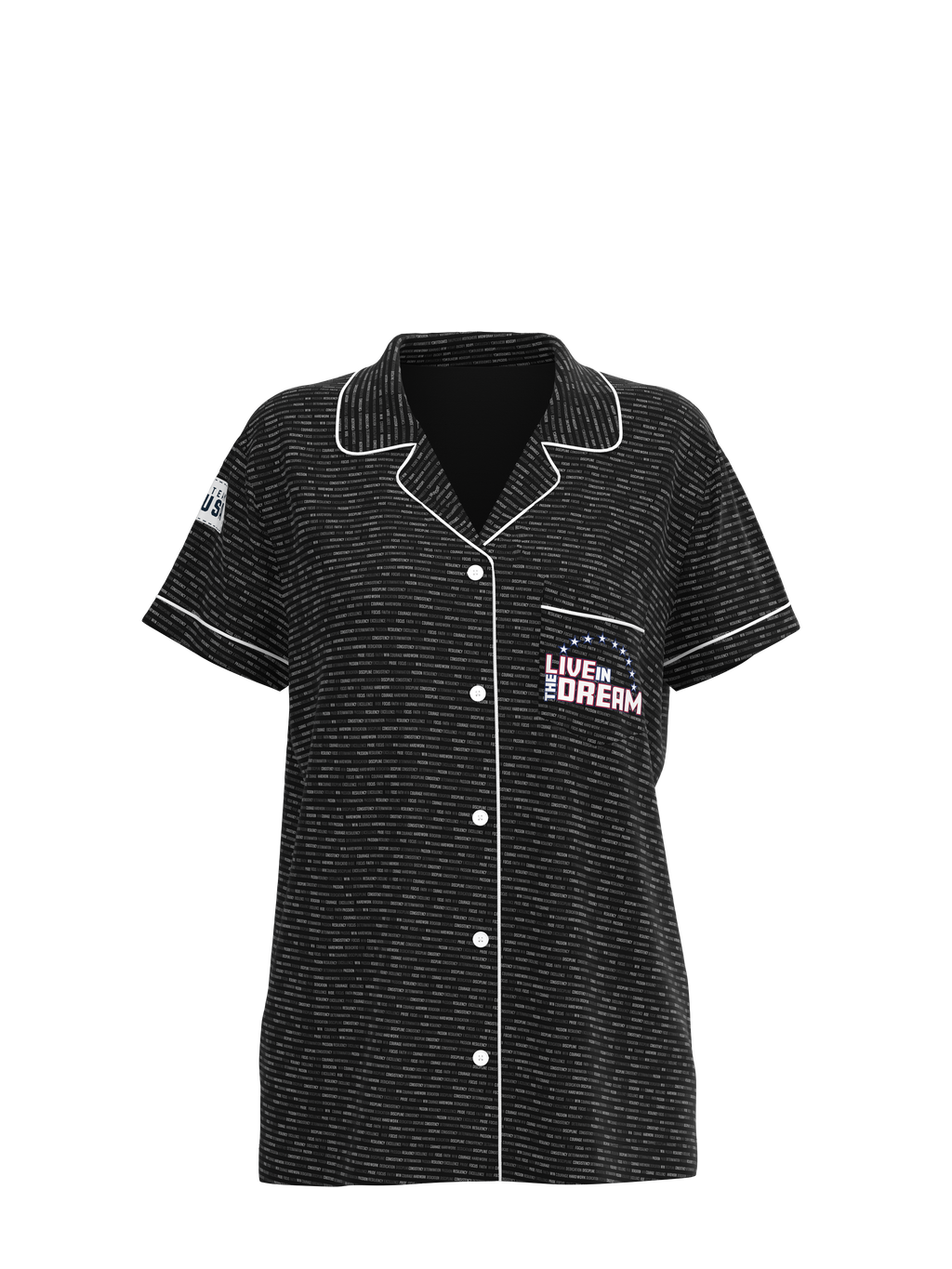 Inspirational Short Sleeve Button Down Team USA Top (Women's)
