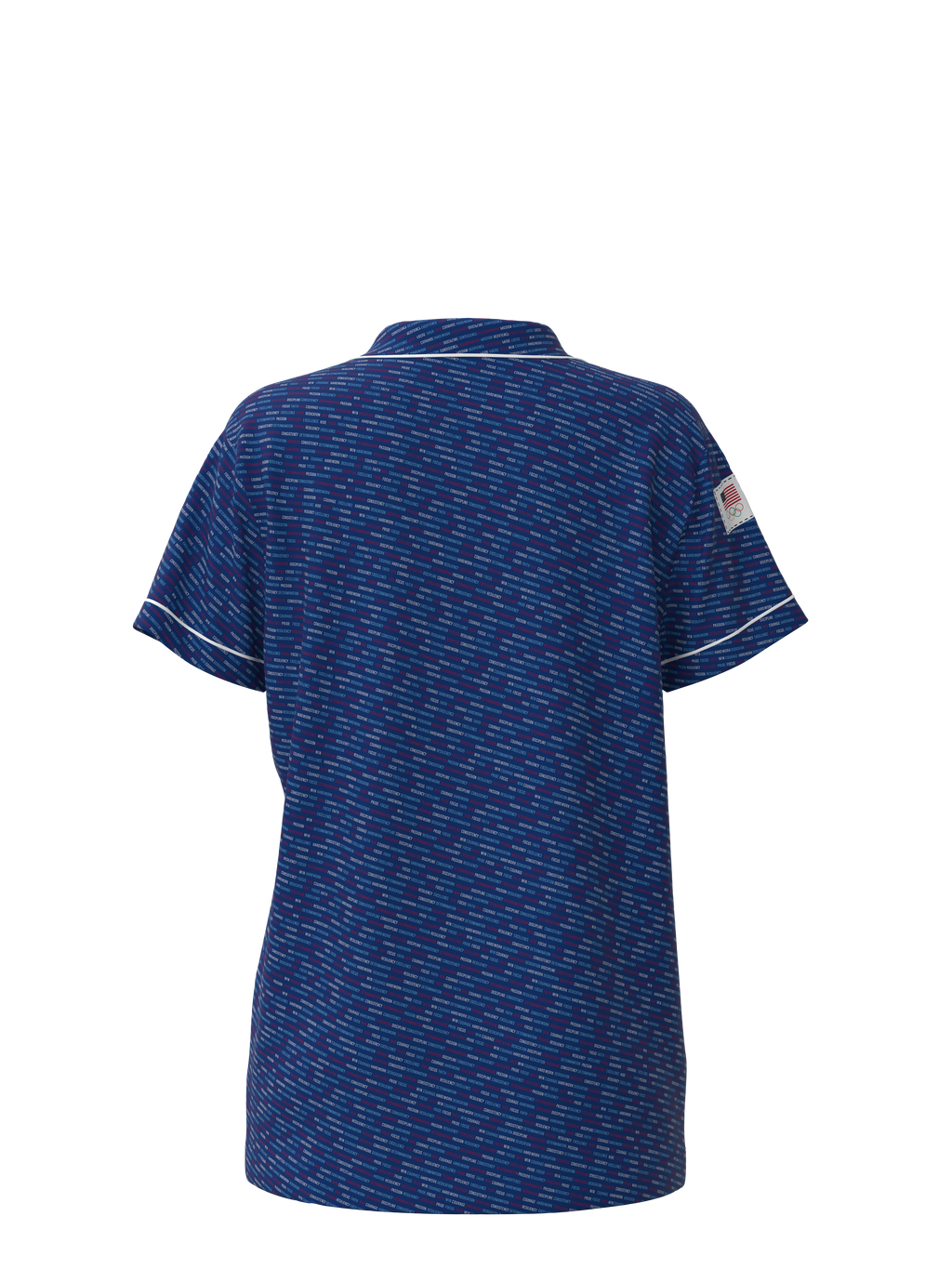 Inspirational Short Sleeve Button Down Team USA Top (Women's)