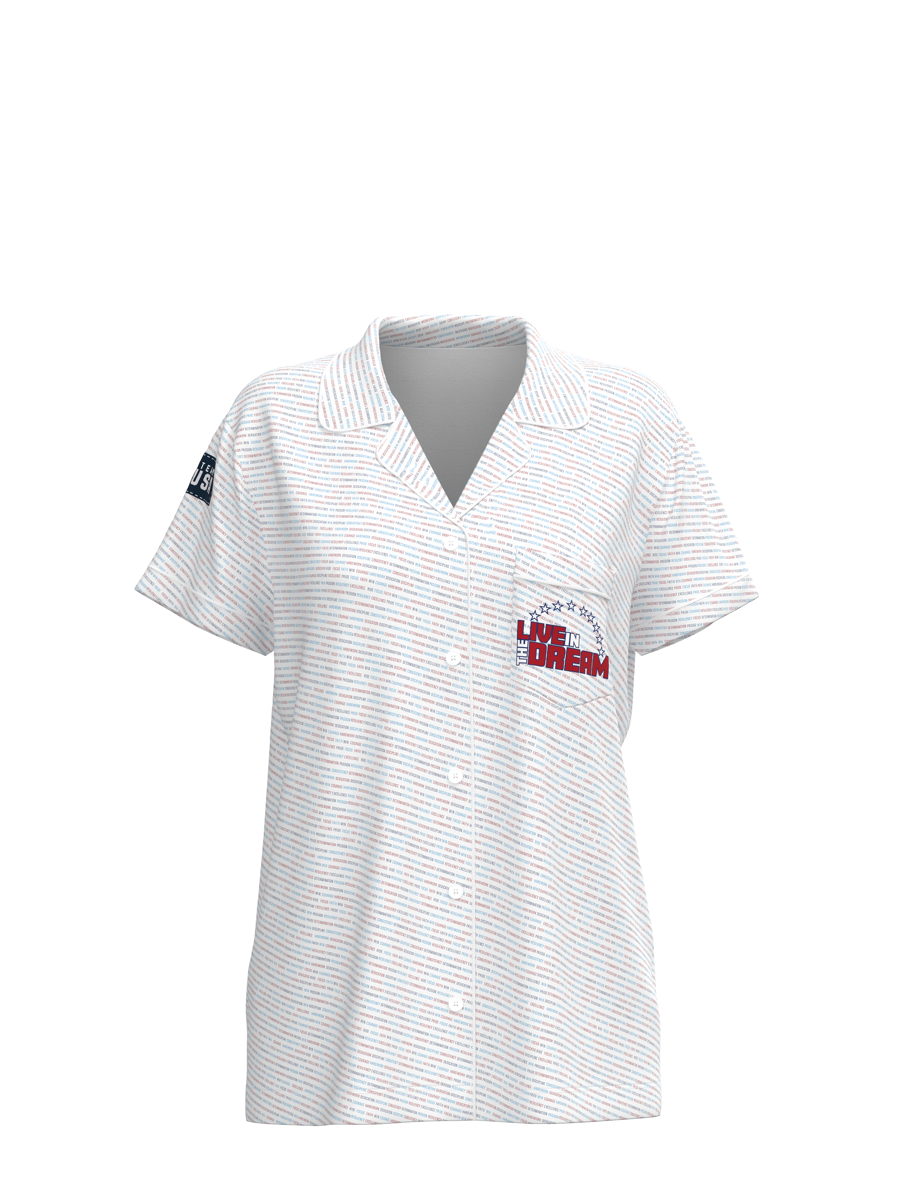 Inspirational Short Sleeve Button Down Team USA Top (Women's)